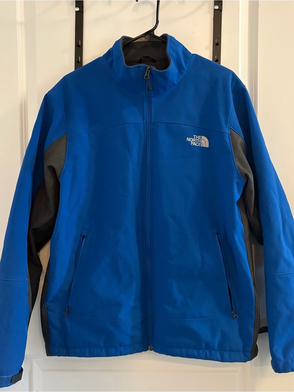 The North Face Men's Royal Blue Softshell Jacket with Charcoal Panels